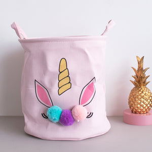 Unicorn Laundry Baskets for Home Laundry Bag June Trading Peach Pink