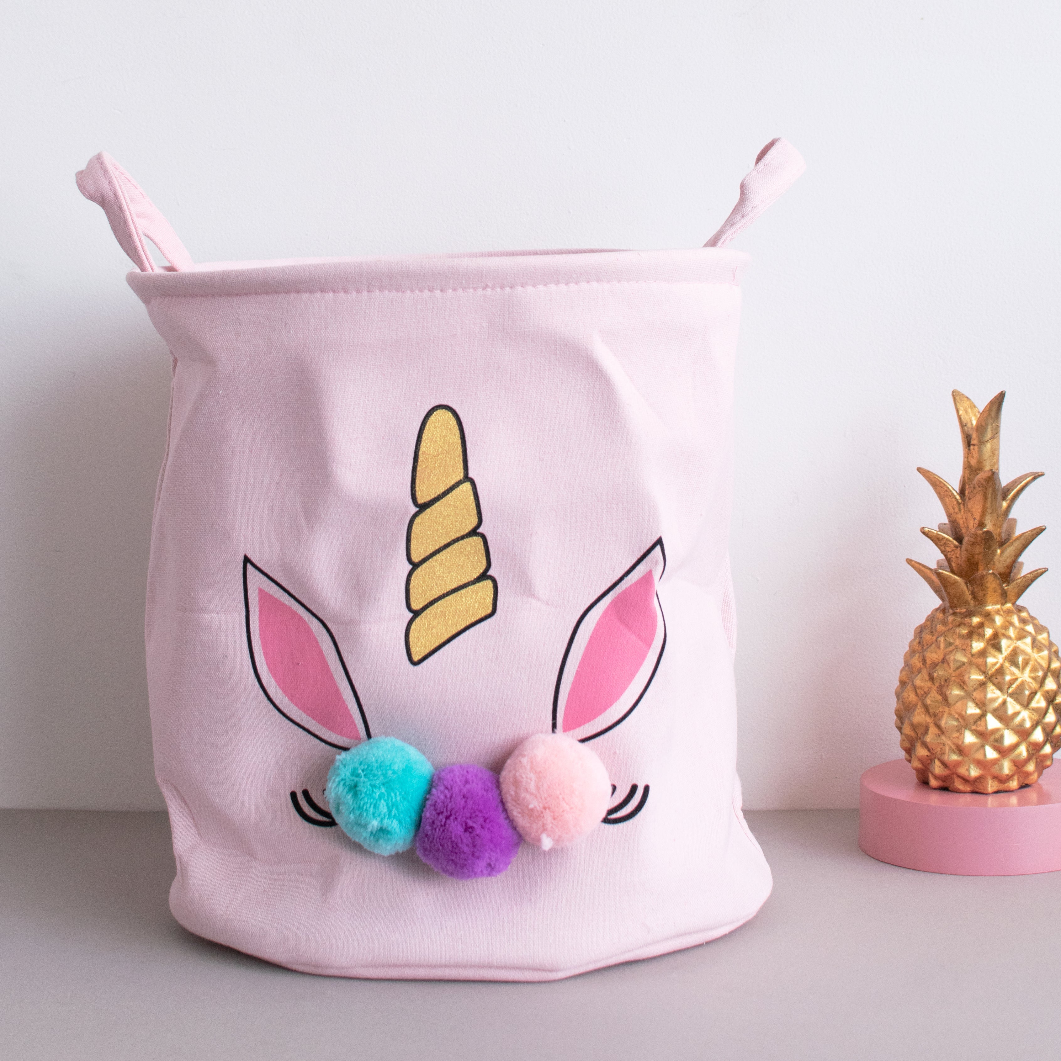 Unicorn Laundry Baskets for Home Laundry Bag June Trading Peach Pink