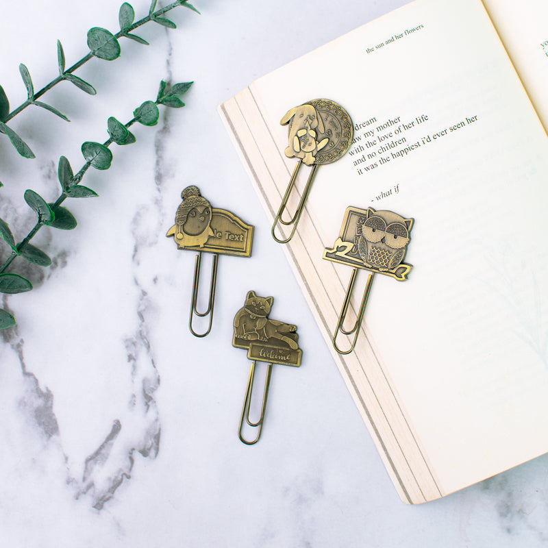 Metallic Paper Clip Bookmark - Animals Paper Clip June Trading