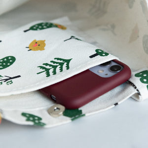 Tropical Print White Tote Bag Tote Bag ERL