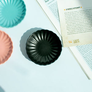 Wave Textured Small Plate Serving Plates June Trading Black