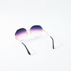 Geometric Midnight Ombre Rimless Sunglass Eyewear June Trading