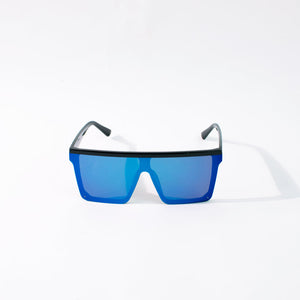 Oversized Flat & Square Ice Blue Sunglass Eyewear June Trading