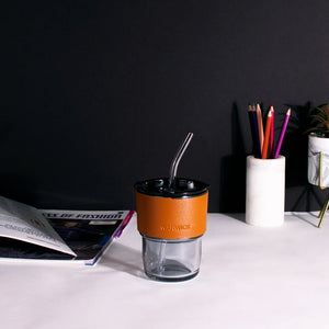 Sleek Portable Glass Cup With Straw Sippers June Trading