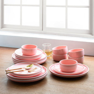 Soft-Hued Pink Earthen Dinner Plate (10 Inches) Dinner Plates June Trading