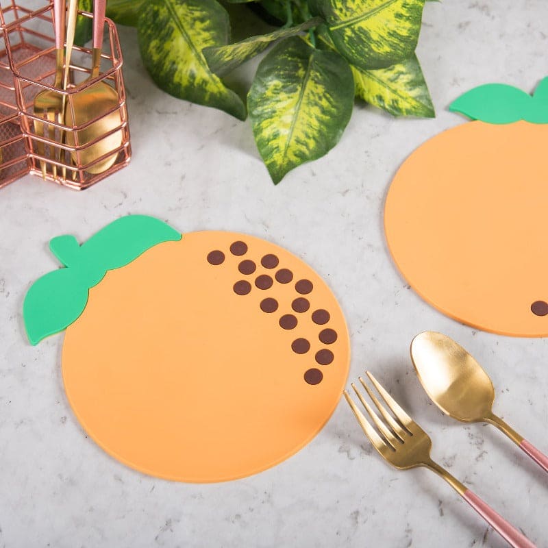 Fruity Insulation Mats (Set of 2) Tablemat June Trading Orange