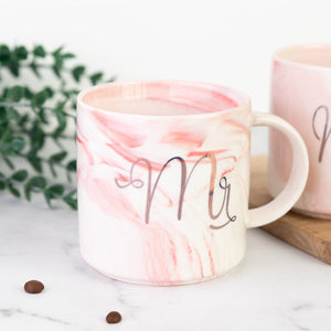 Blush Pink Mr and Mrs Mug Coffee Mugs June Trading