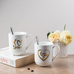 Express Your Love Ceramic Mug With Wooden Lid Coffee Mugs June Trading