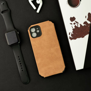 Sandy Tan Suede Finish Luxury iPhone Case Mobile Phone Cases June Trading iPhone 12