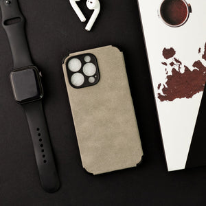 Smoke Grey Suede Finish Luxury iPhone Case Mobile Phone Cases June Trading iPhone 12 Pro