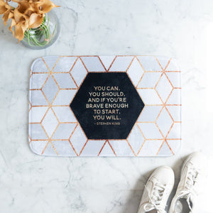 Inspiring Quote In Honeycomb Pattern Soft Feel Doormat Doormats June Trading