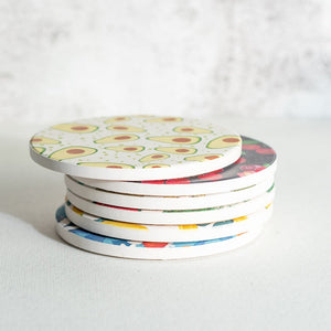 Fresh Fruits (Set Of 6) - Ceramic Coasters Coasters June Trading