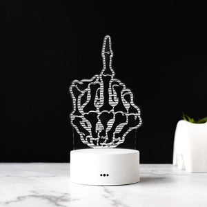 Middle Finger 3D Light 3D Lights June Trading White Base