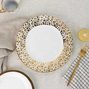 Aurulent Patch & Spiral Texture Dinner Plate Dinner Plates June Trading