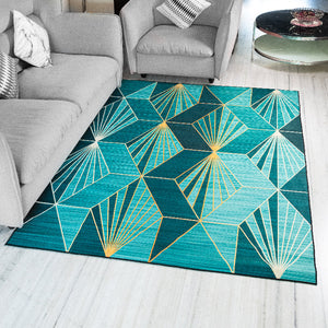 Emerald Geometric Modern Home Large Carpet Carpets June Trading