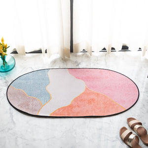 Subtle-Tone Waves Designer Oval Rugs Designer Oval Rugs June Trading