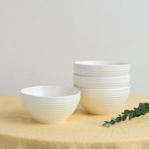Ivory White Swirl Bowl (Set of 6) Bowls June Trading