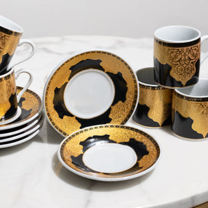 Traditional Ornate Tea Cup & Saucer Set (65 ml) Mini Tea Cups Set June Trading