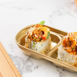 Gold Finish Sauce & Dip Platter Serving Platters June Trading