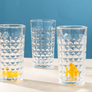 Refined Cut Glass Jug With 6 Pc Tumbler Glasses & Jug Set June Trading