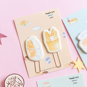 Bookmark Paperclips - Bread (Set of 2) Paper Clip June Trading Peach
