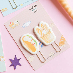 Bookmark Paperclips - Bread (Set of 2) Paper Clip June Trading Pink