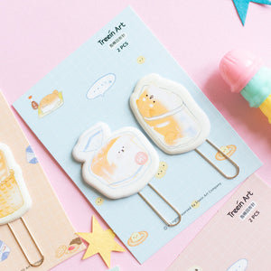 Bookmark Paperclips - Bread (Set of 2) Paper Clip June Trading Blue