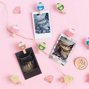 Wooden Paper Clips With String - Cute Animal - Set of 10 Paper Clip June Trading