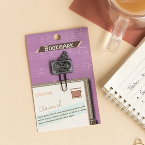 Metallic Paper Clip Bookmark - Music Paper Clip June Trading