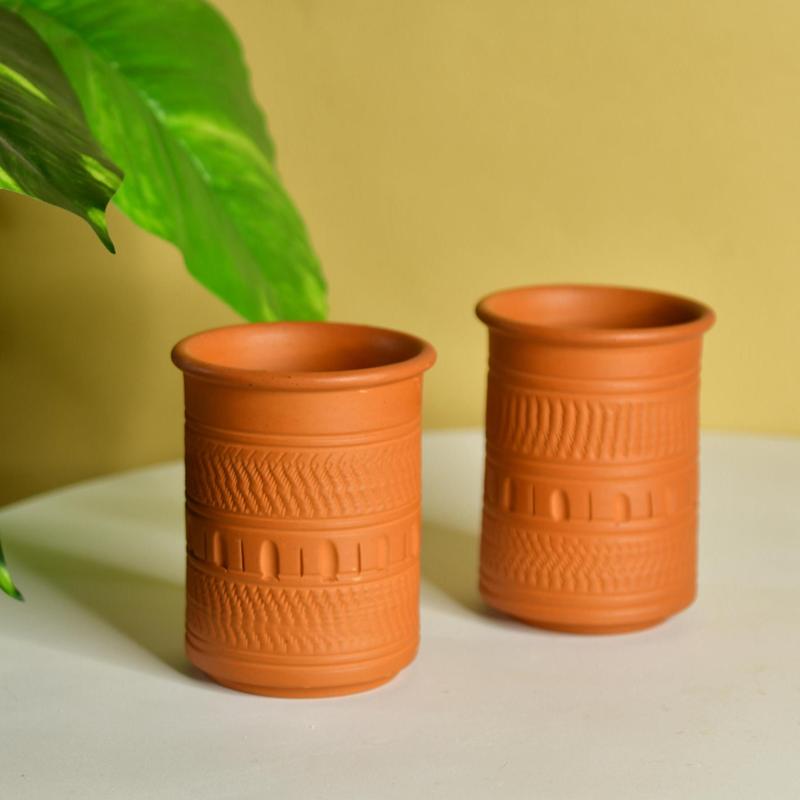 Sowpeace Premium Set of 2 Unglazed Terracotta Tumbler