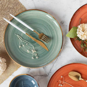 Gold Rimmed Dinner Plate Dinner Plates June Trading Green Single Plate