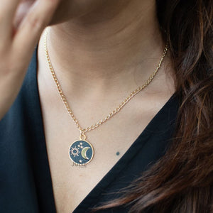 Sun & Moon Pendant - Necklace Necklace June Trading