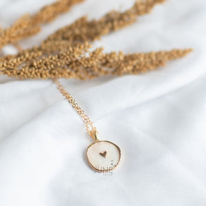 Gold Rimmed Gorgeous Heart Pendant - Neckalace Necklace June Trading