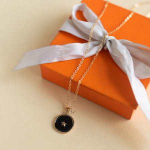 Gold Rimmed Star Pendant - Necklace Necklace June Trading