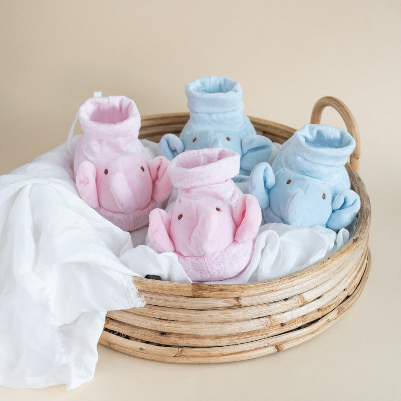 Cute Elephant - Baby Socks - Blue Baby Shoes June Trading