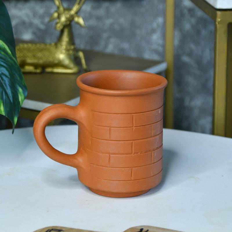 Sowpeace Premium Unglazed Terracotta Imprinted Drink Mugs