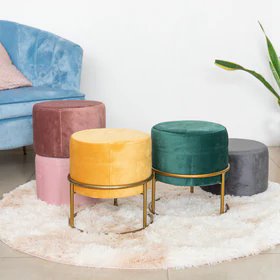 Elegant Suede Ottoman/Pouf Ottoman June Trading