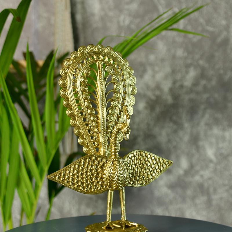 Handcrafted Peacock Using Dokra Metal Art