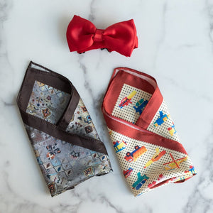 Trucks and Motifs Print- Pocket Squares (Set of 2) Pocket Squares June Trading