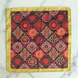 Circular and Floral Print - Pocket Squares (Set of 2) Pocket Squares June Trading