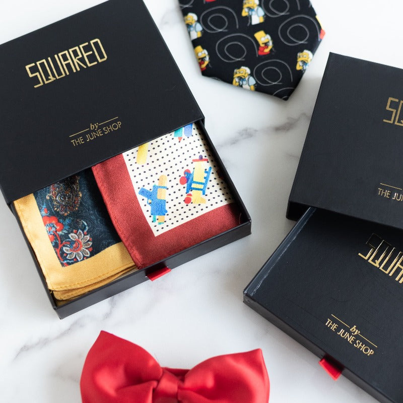Quirky and Traditional Print- Pocket Squares (Set of 2) Pocket Squares June Trading