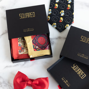 Circular and Floral Print - Pocket Squares (Set of 2) Pocket Squares June Trading