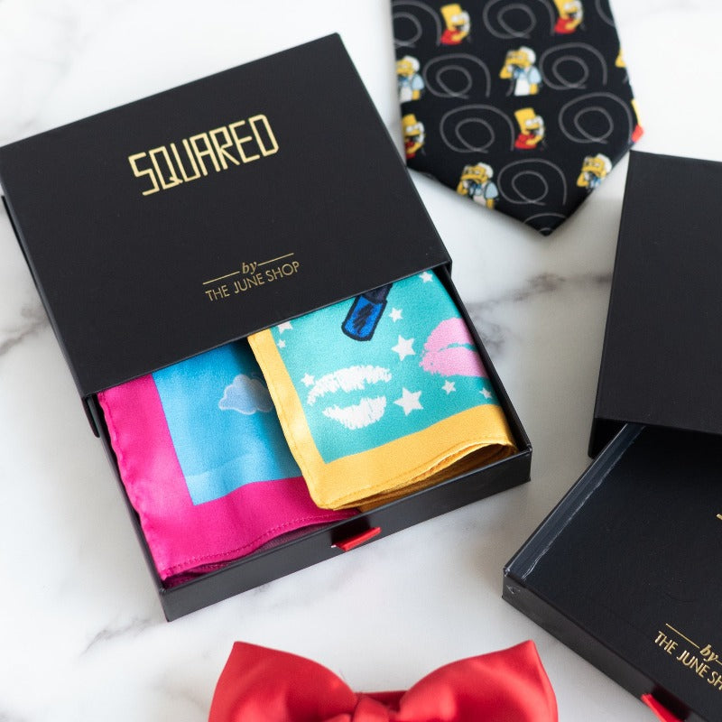 Lips and Rocket Print - Pocket Squares (Set of 2) Pocket Squares June Trading