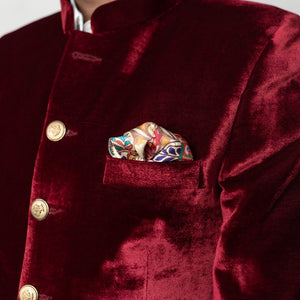 Vintage Car and Mandala Print - Pocket Squares (Set of 2) Pocket Squares June Trading