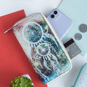 Dreamcatcher Print Zip-Around Wallet Clutches June Trading