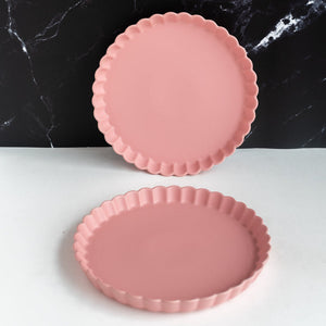 Crinkle Serving Plate Dinner Plates June Trading Big Pink