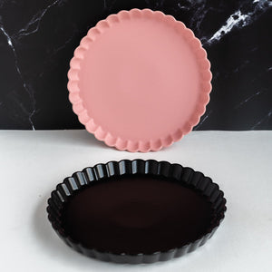 Crinkle Serving Plate Dinner Plates June Trading Big Black