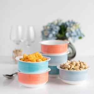 Colourful Ombre Bowls (Set of 6) Serving Bowls June Trading