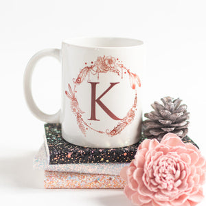 Dream catcher Print Ceramic Cup Initials Coffee Mugs June Trading K