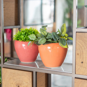 Basic Oval Planter - Hand Painted Resin Pot Planters June Trading